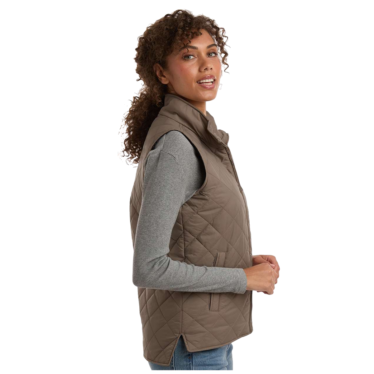 C2717W Ladies Vintage Diamond Quilted Vest