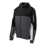 C1548 Mens Tech Fleece Colorblock Full-Zip Hooded Jacket