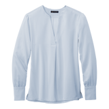 C2569 Ladies Open-Neck Satin Blouse