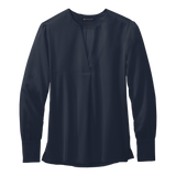 C2569 Ladies Open-Neck Satin Blouse