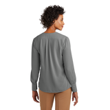 C2569 Ladies Open-Neck Satin Blouse