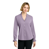 C2619 Ladies Long Sleever Ruffle Collar Blouse