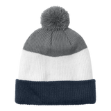 C2634 Cozy Striped Pom Beanie