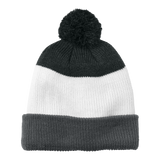 C2634 Cozy Striped Pom Beanie