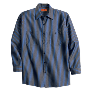 C1321MLS Mens Long Sleeve Striped Industrial Work Shirt