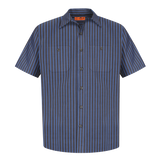 C1321MSS Mens Short Sleeve Striped Industrial Work Shirt